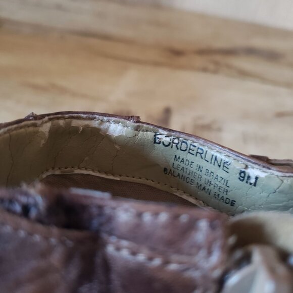 Vtg Carlos Santana Whipstitch Leather Dual Buckle Moto Pointy Ankle Booties 9 - Picture 10 of 13